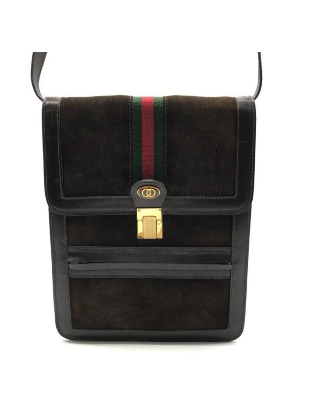 Gucci Sherry Line Suede Leather Shoulder Bag Crossbody Brown